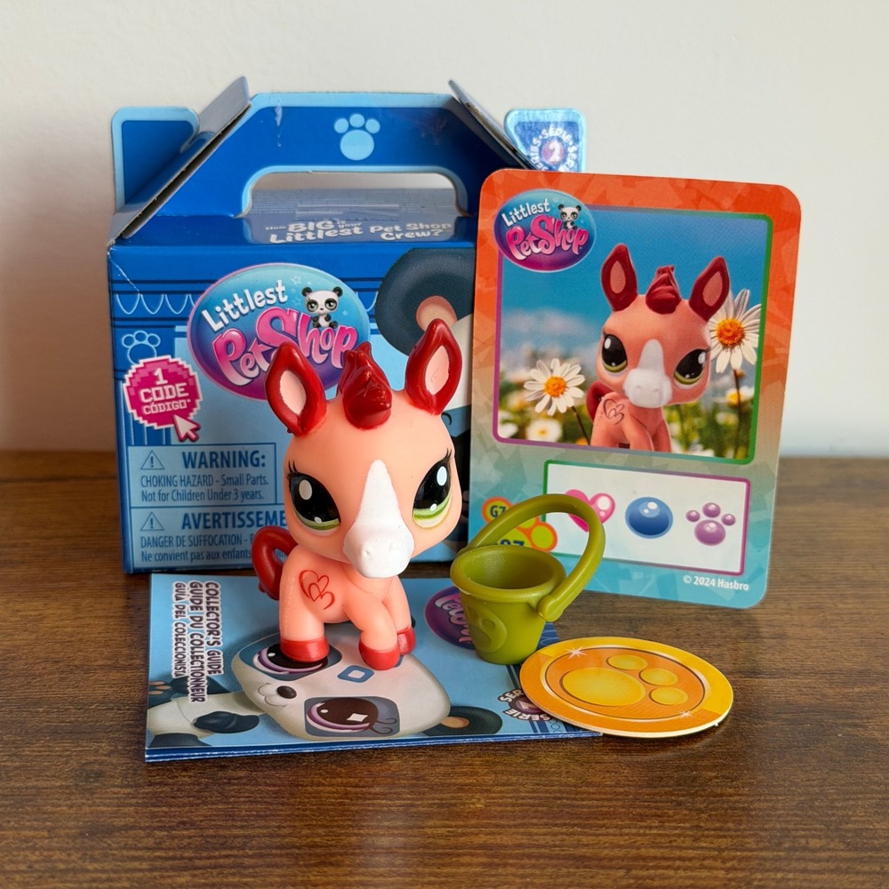 New NIB Littlest Pet Shop LPS 87 Donkey Orange Red Accessory Card Box Set